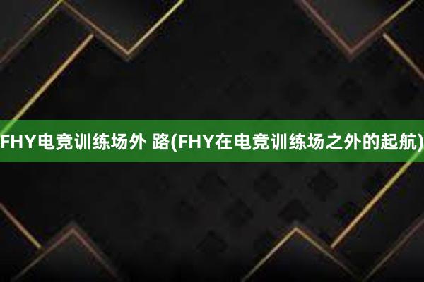 FHY电竞训练场外 路(FHY在电竞训练场之外的起航)