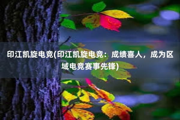 印江凯旋电竞(印江凯旋电竞：成绩喜人，成为区域电竞赛事先锋)