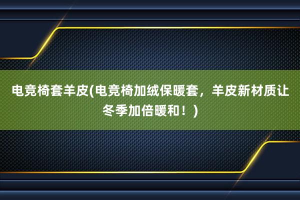 电竞椅套羊皮(电竞椅加绒保暖套，羊皮新材质让冬季加倍暖和！)