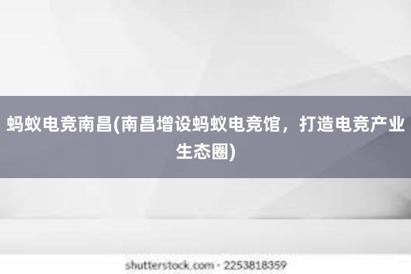 蚂蚁电竞南昌(南昌增设蚂蚁电竞馆，打造电竞产业生态圈)