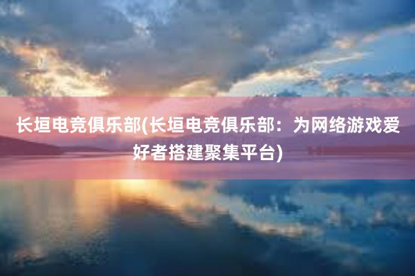 长垣电竞俱乐部(长垣电竞俱乐部：为网络游戏爱好者搭建聚集平台)