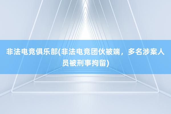 非法电竞俱乐部(非法电竞团伙被端，多名涉案人员被刑事拘留)