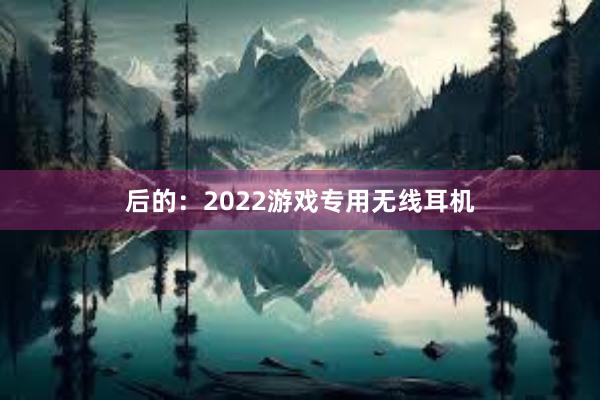 后的：2022游戏专用无线耳机