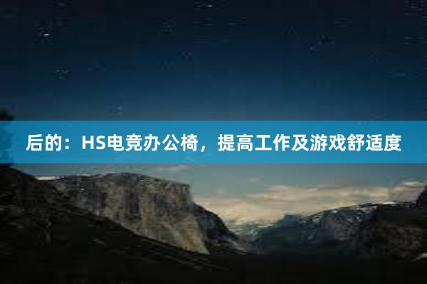 后的：HS电竞办公椅，提高工作及游戏舒适度