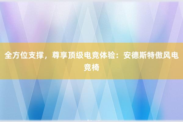 全方位支撑，尊享顶级电竞体验：安德斯特傲风电竞椅