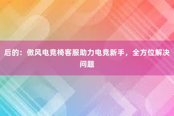 后的：傲风电竞椅客服助力电竞新手，全方位解决问题