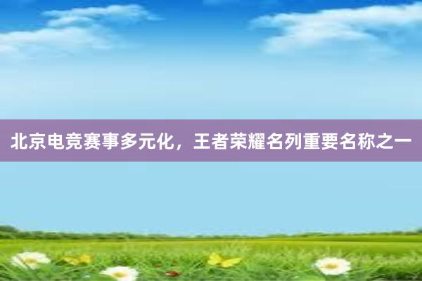 北京电竞赛事多元化，王者荣耀名列重要名称之一