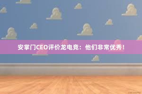 安掌门CEO评价龙电竞：他们非常优秀！