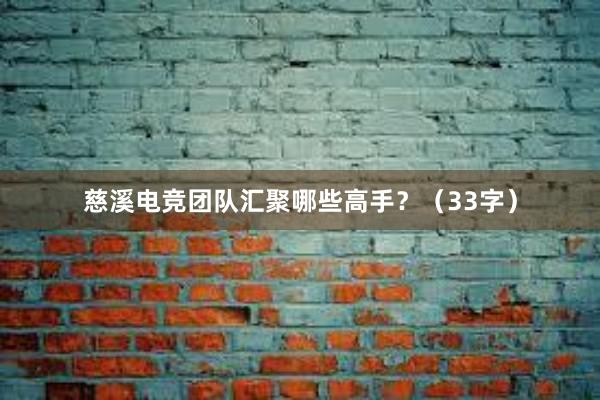 慈溪电竞团队汇聚哪些高手？（33字）