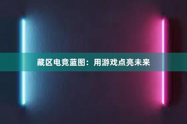 藏区电竞蓝图：用游戏点亮未来